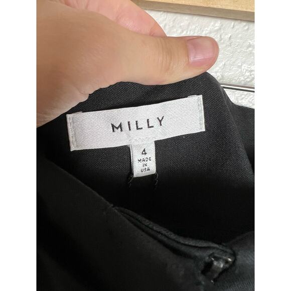 Milly Sevilla Black High Waist Belted Tie Waist Trouser Pants Size 4 - Picture 11 of 11